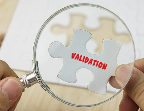 A magnifying glass examines a puzzle piece labelled 'validation', illustrating the thoroughness of our vet compliance.