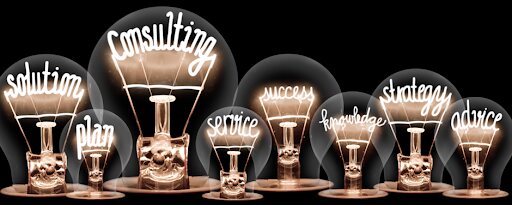 Consulting Services | Career Calling International Lightbulbs illustrate consulting services and strategic solutions for business success.